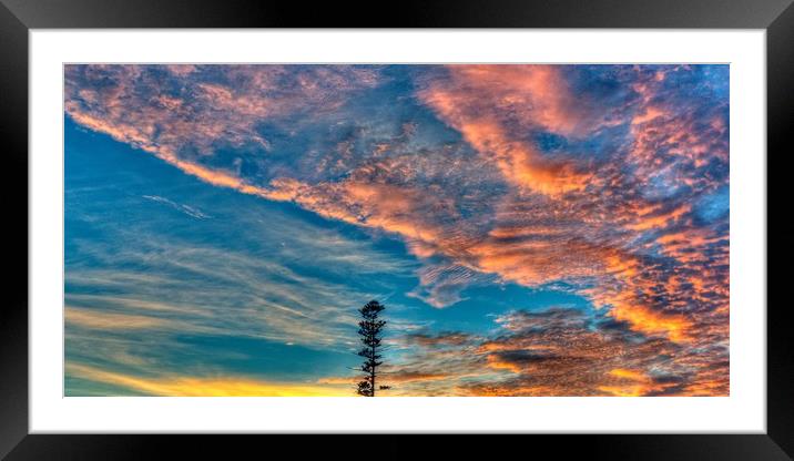 Lone Pine orange sunrise cloud. Framed Mounted Print by Geoff Childs