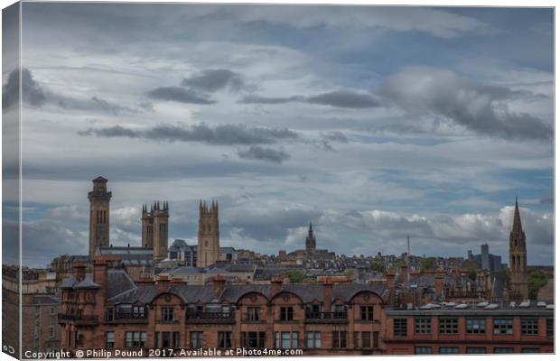 Glasgow City Panorama Canvas Print by Philip Pound