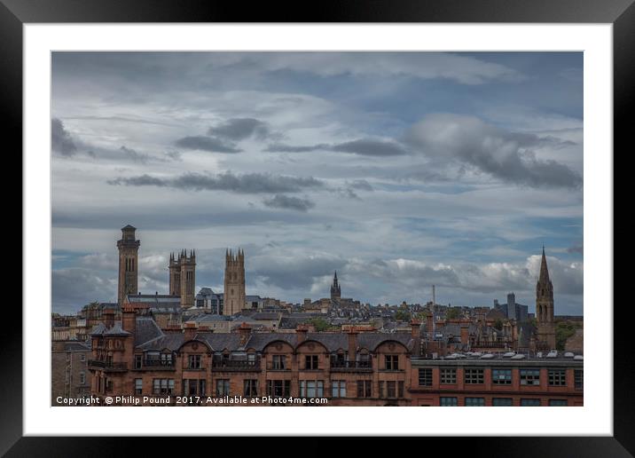 Glasgow City Panorama Framed Mounted Print by Philip Pound