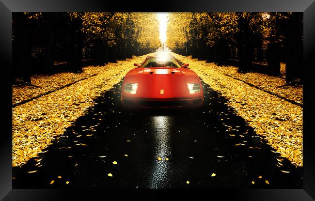 A red car Framed Print by Guido Parmiggiani