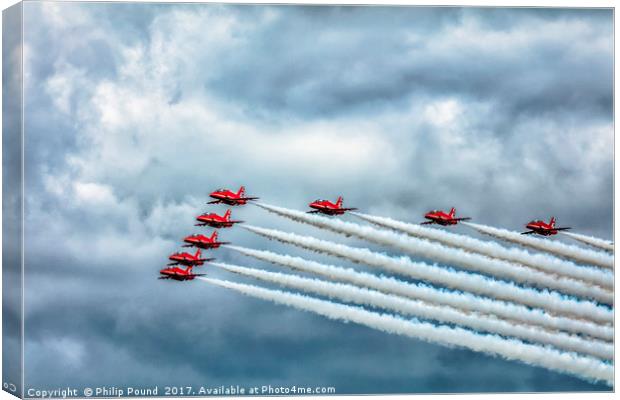 Red Arrows Jets Canvas Print by Philip Pound