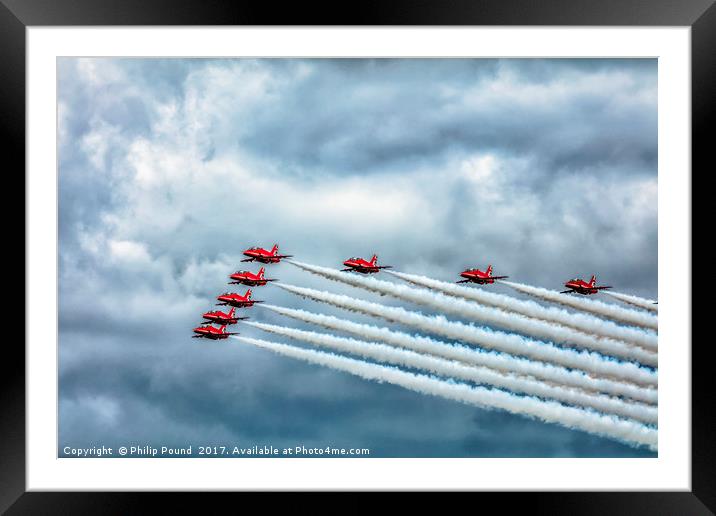 Red Arrows Jets Framed Mounted Print by Philip Pound