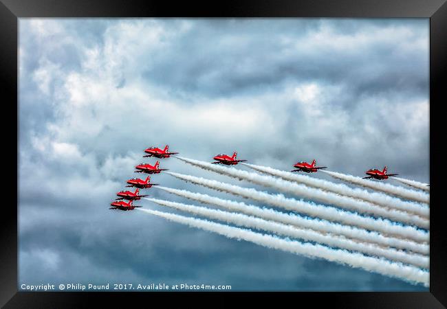 Red Arrows Jets Framed Print by Philip Pound