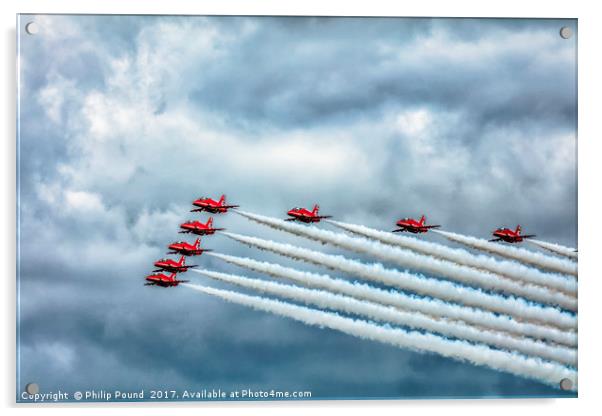 Red Arrows Jets Acrylic by Philip Pound