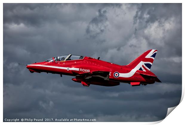 RAF Red Arrow Hawk Jet Print by Philip Pound