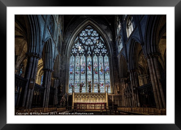 Ripon Cathedral Stained Glass Window Framed Mounted Print by Philip Pound