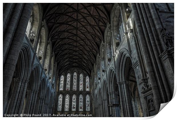 Ceiling at Ripon Cathedral Print by Philip Pound