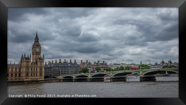 Westminster Bridge and Big Ben Framed Print by Philip Pound