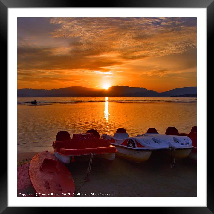 Pedalo's at Dawn Framed Mounted Print by Dave Williams