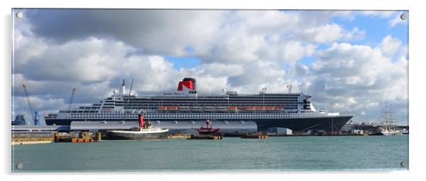     Queen Mary 2                            Acrylic by Anthony Kellaway
