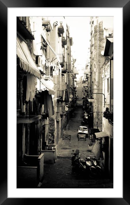 Naples street, Spanish Quarter, Italy  Framed Mounted Print by Larisa Siverina