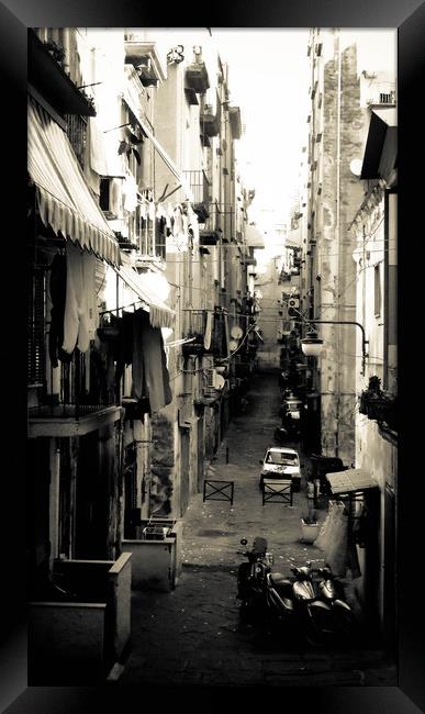 Naples street, Spanish Quarter, Italy  Framed Print by Larisa Siverina