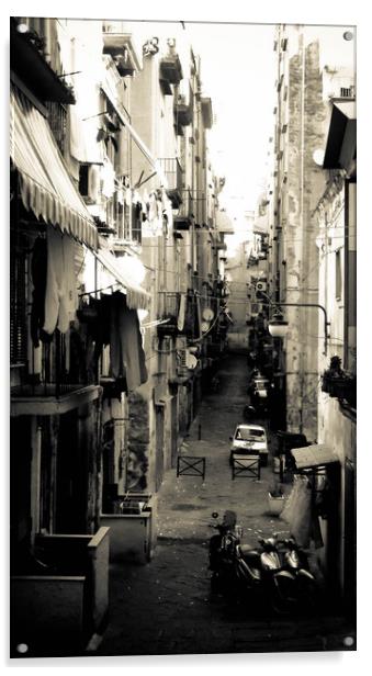 Naples street, Spanish Quarter, Italy  Acrylic by Larisa Siverina