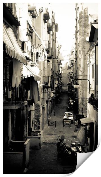Naples street, Spanish Quarter, Italy  Print by Larisa Siverina