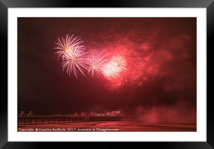 North Pier Fireworks Framed Mounted Print by Caroline James