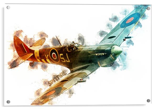 Spitfire Mk LFIXe Tech Acrylic by J Biggadike