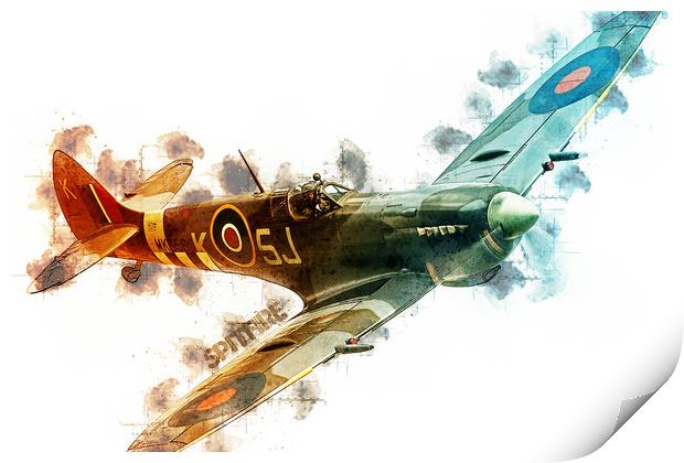 Spitfire Mk LFIXe Tech Print by J Biggadike