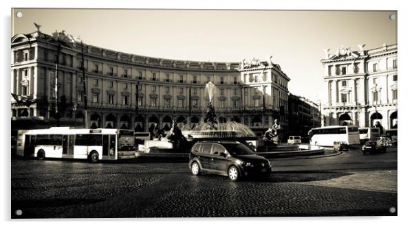 Piazza della Repubblica, Rome, Italy Acrylic by Larisa Siverina