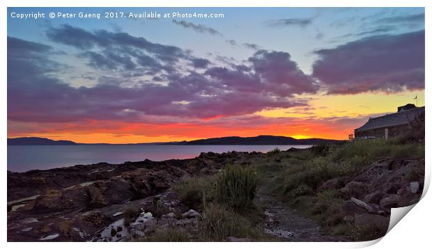 Sunset over the Firth of Clyde and little Cumbrae  Print by Peter Gaeng