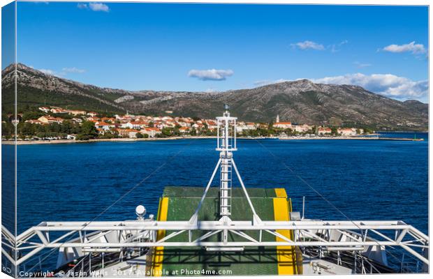 Approaching Orebic on the Croatian mainland Canvas Print by Jason Wells