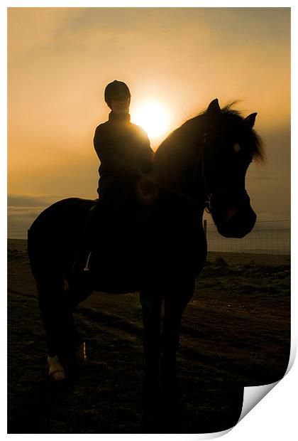 Horse Rider and Morning Light Print by Eddie Howland