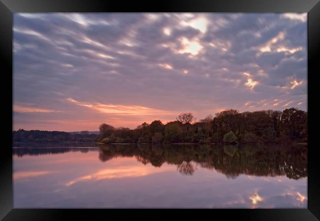 Chard Reservoir Sunset                             Framed Print by Darren Galpin