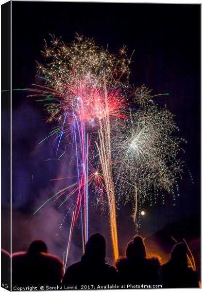 Elan Valley Fireworks Night Canvas Print by Sorcha Lewis