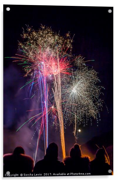 Elan Valley Fireworks Night Acrylic by Sorcha Lewis