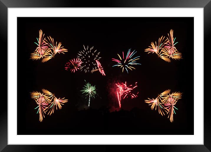 Firework Frenzy Framed Mounted Print by Steve Purnell