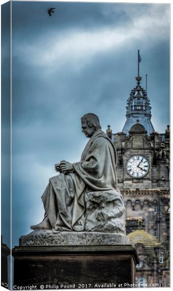 Scott Statue in Edinburgh Canvas Print by Philip Pound