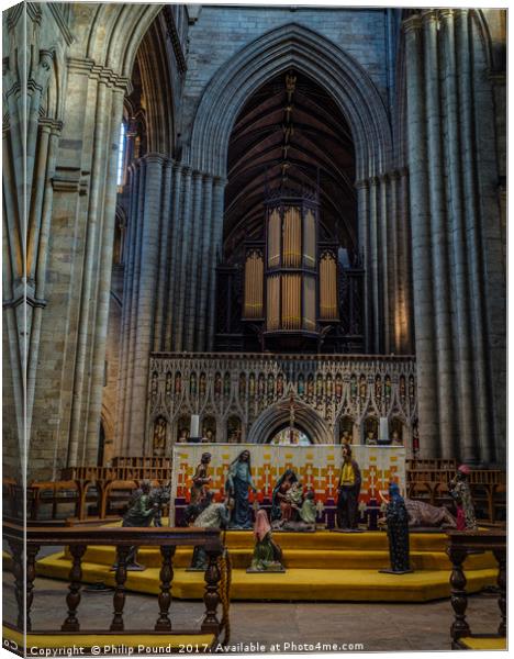 Ripon Cathedral Christmas Nativity Canvas Print by Philip Pound