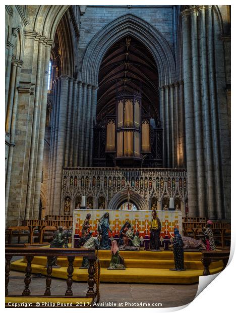 Ripon Cathedral Christmas Nativity Print by Philip Pound