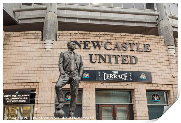 Sir Bobby Robson Statue In Newcastle Print by Philip Pound