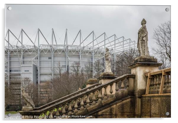 Newcastle United Football Ground Acrylic by Philip Pound