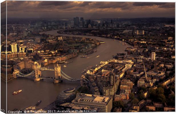Thames Meander Cityscape  Canvas Print by Rob Hawkins
