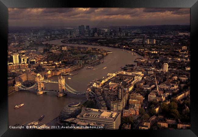 Thames Meander Cityscape  Framed Print by Rob Hawkins