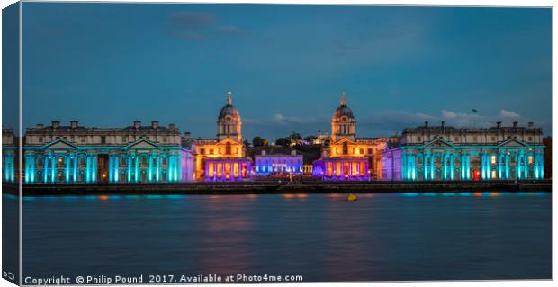 Greenwich by Night Canvas Print by Philip Pound