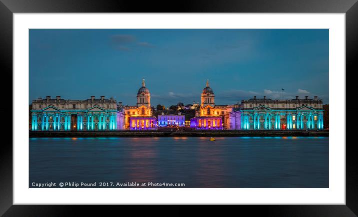 Greenwich by Night Framed Mounted Print by Philip Pound