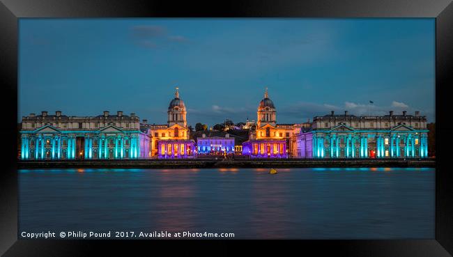 Greenwich by Night Framed Print by Philip Pound