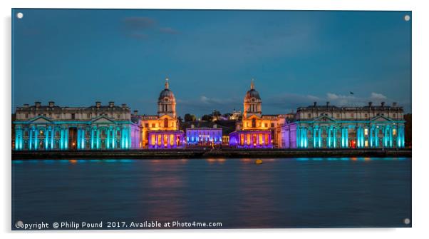Greenwich by Night Acrylic by Philip Pound