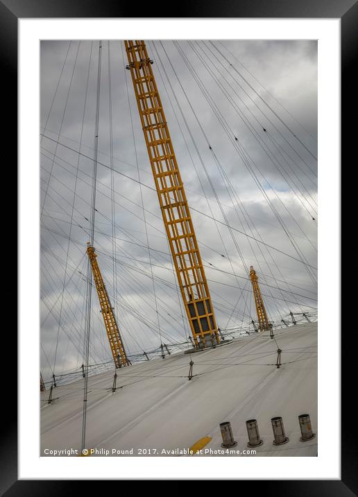 O2 Arena Roof Framed Mounted Print by Philip Pound