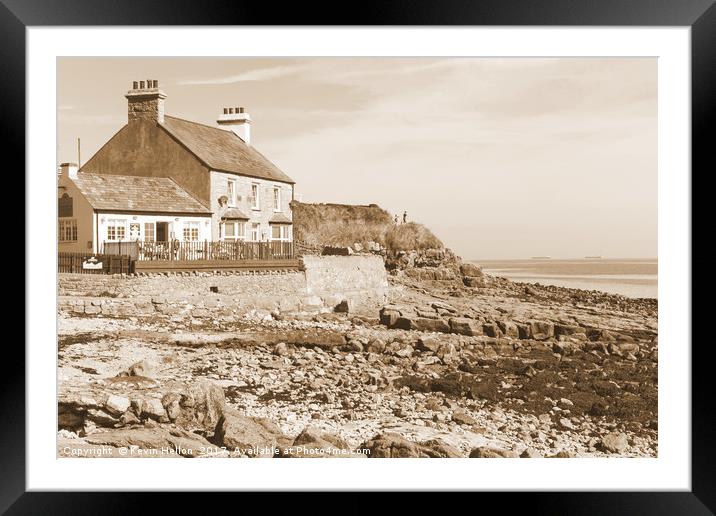 Cafe, Benllech Framed Mounted Print by Kevin Hellon