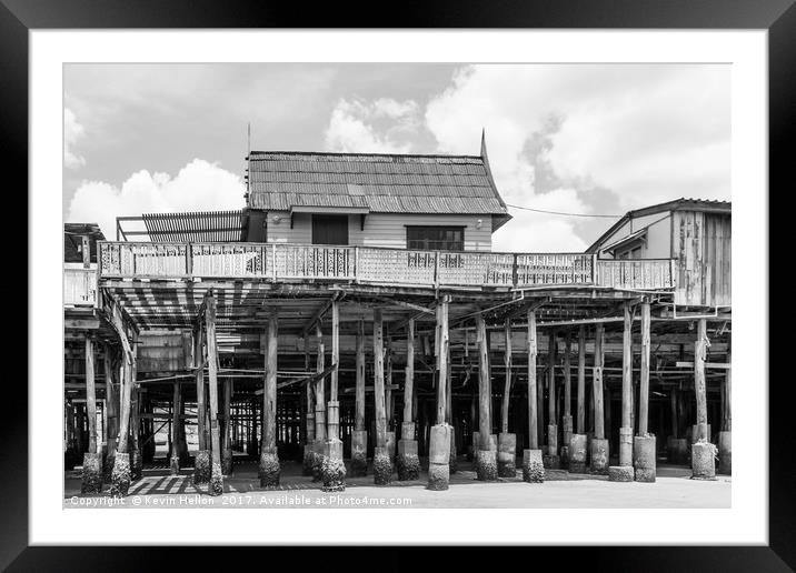 House built out into the sea, Hua Hin Framed Mounted Print by Kevin Hellon