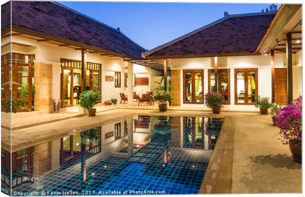 Luxury tropical Balinese style villa Canvas Print by Kevin Hellon