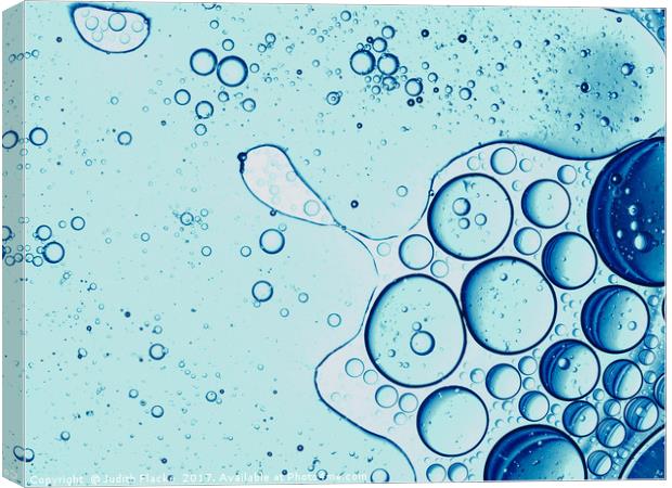 A micro world - blue bubbles Canvas Print by Judith Flacke