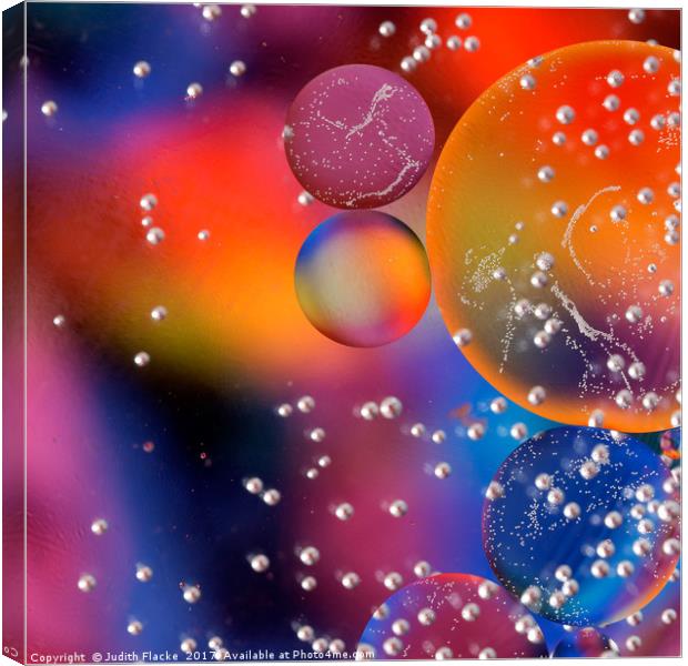Bright bubble abstract. Canvas Print by Judith Flacke