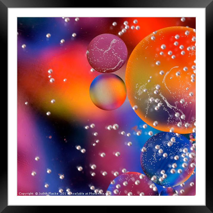 Bright bubble abstract. Framed Mounted Print by Judith Flacke