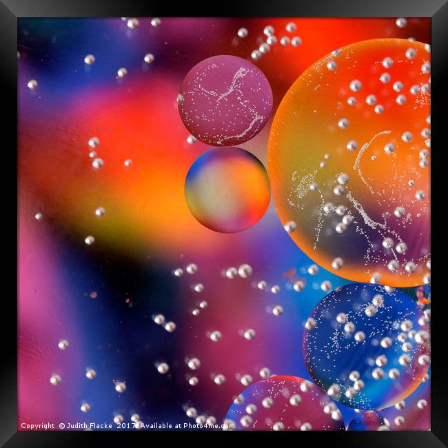 Bright bubble abstract. Framed Print by Judith Flacke