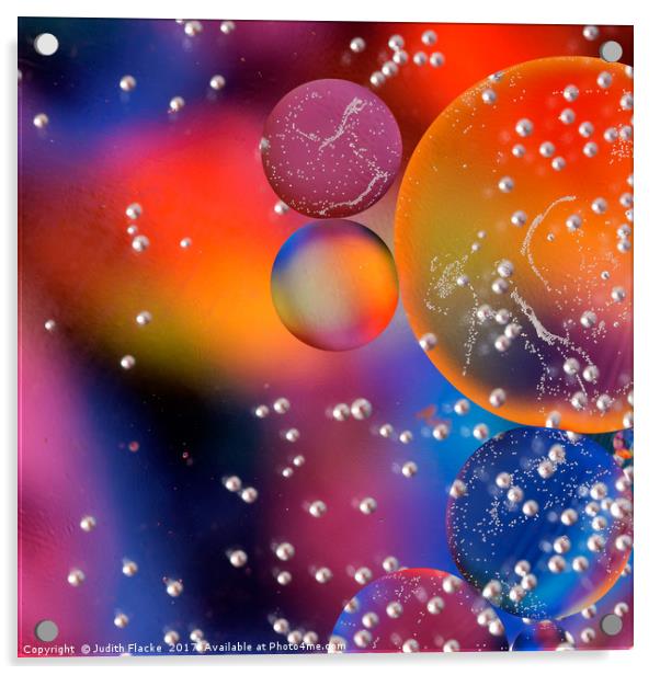 Bright bubble abstract. Acrylic by Judith Flacke