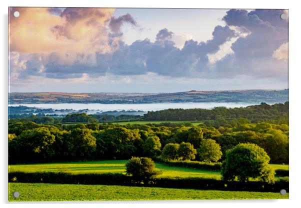 Morning Mist, Pembrokeshire, Wales, UK Acrylic by Mark Llewellyn